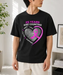 Hot Premium 25 Years And Counting Hope Love Breast Cancer