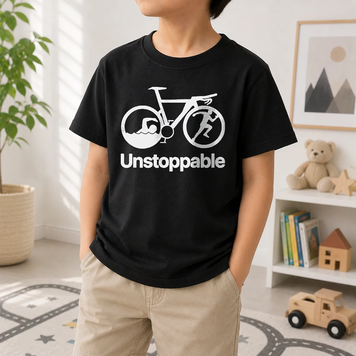 Nice Official Unstoppable Triathlon Kids T-Shirt