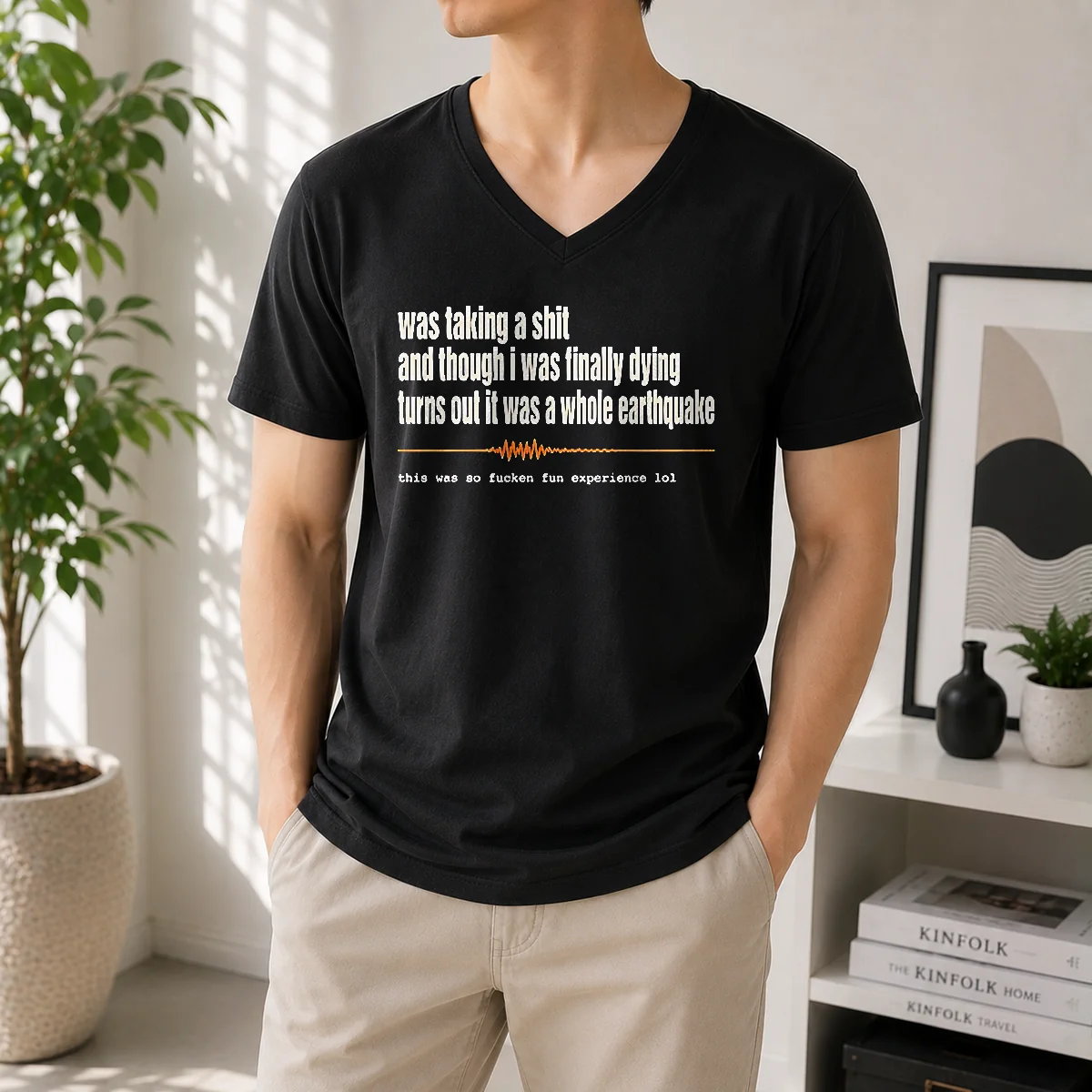 Nice Premium Was Taking A Shit V-Neck Shirt Nice Premium Was Taking A Shit V-Neck Shirt