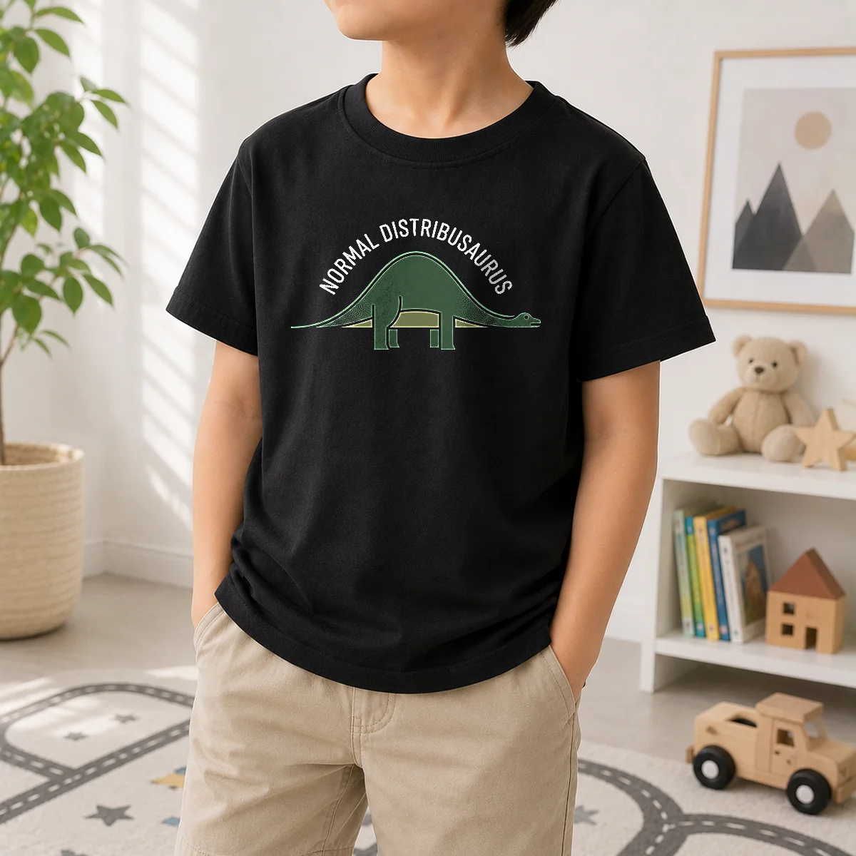 Nice Pretty Normal Distribusaurus Geek Kids T-Shirt