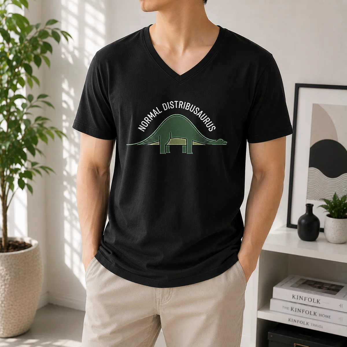 Nice Pretty Normal Distribusaurus Geek V-Neck Shirt Nice Pretty Normal Distribusaurus Geek V-Neck Shirt