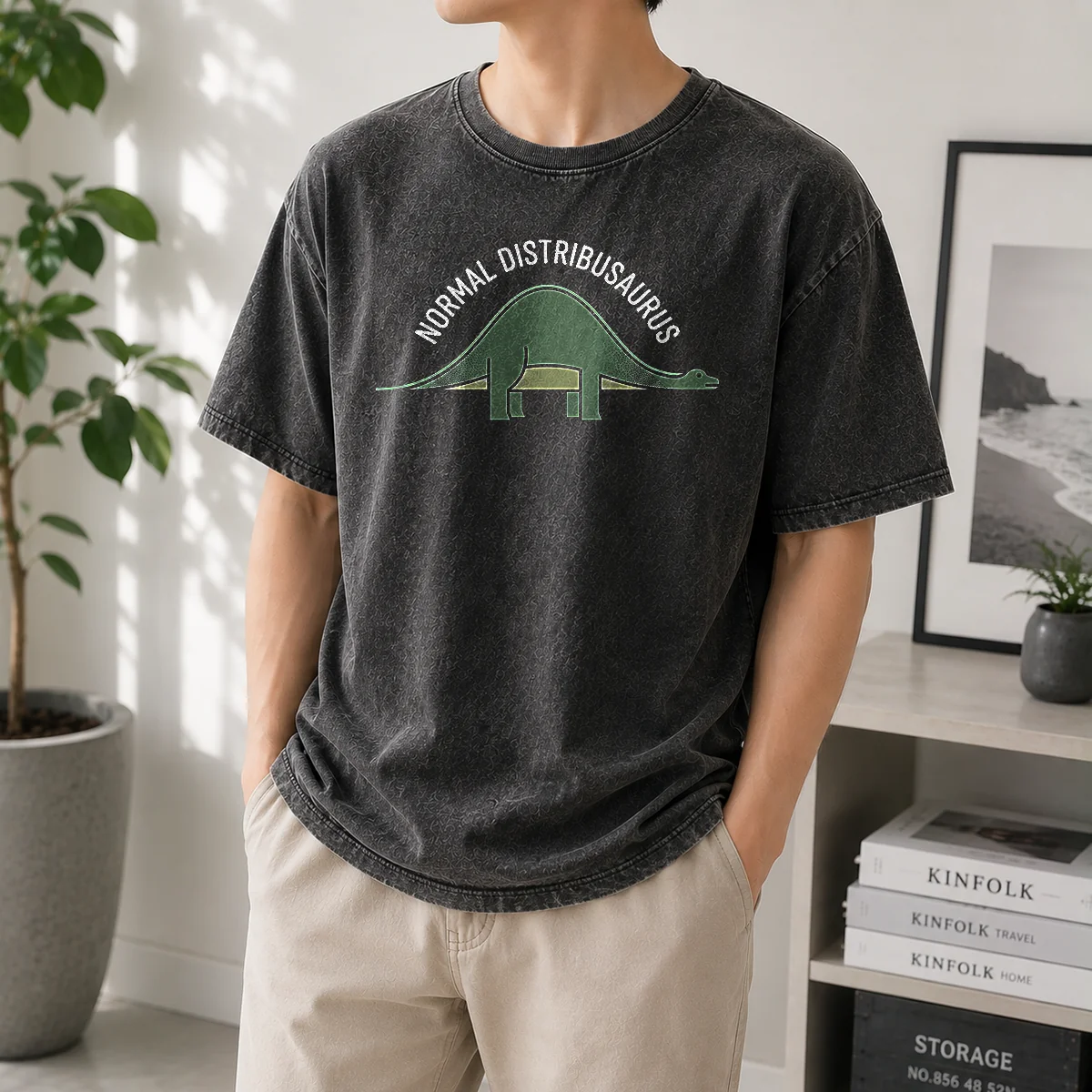 Nice Pretty Normal Distribusaurus Geek Washed T-Shirt