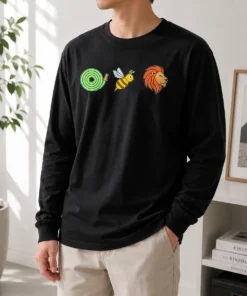 Official Hose Bee Lion Rebus Wordplay Visual Pun Long Sleeve Shirt