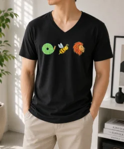 Official Hose Bee Lion Rebus Wordplay Visual Pun V-Neck Shirt