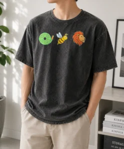 Official Hose Bee Lion Rebus Wordplay Visual Pun Washed T-Shirt