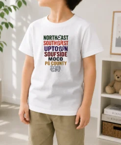 Official Original Northeast Southwest Uptown Soufside Moco PG County Kids T-Shirt