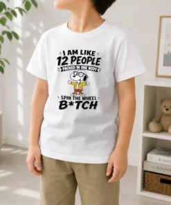 Official Top Snoopy I Am Like 12 People Packed In One Body Spin The Wheel Kids T-Shirt