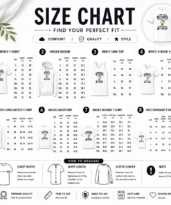 Size chart for Official Top Snoopy I Am Like 12 People Packed In One Body Spin The Wheel with measurements in inches and cm to help choose the right fit