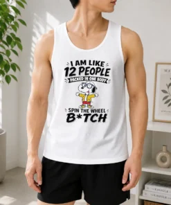Official Top Snoopy I Am Like 12 People Packed In One Body Spin The Wheel Tank Top