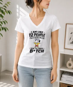 Official Top Snoopy I Am Like 12 People Packed In One Body Spin The Wheel V-Neck Shirt