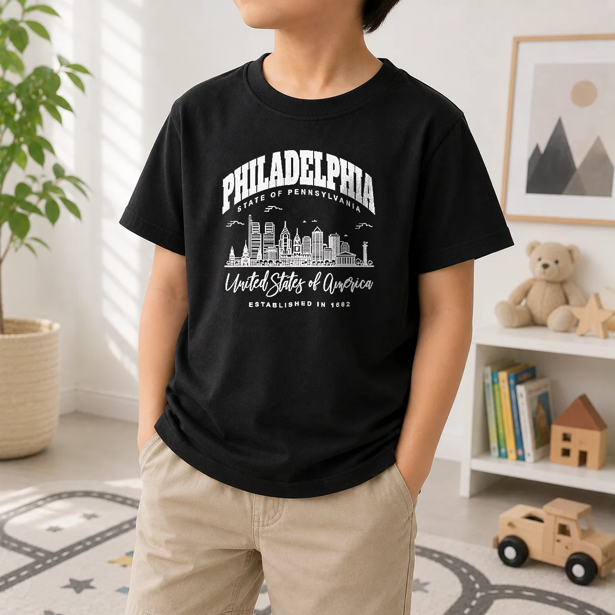 Pretty Awesome Philadelphia State Of Pennsylvania United States Of America Established In 1682 Kids T-Shirt
