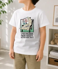 Pretty Cat Unsubscribe From Society How To Avoid Life S Problems How To Disassociate Kids T-Shirt