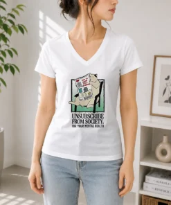 Pretty Cat Unsubscribe From Society How To Avoid Life S Problems How To Disassociate V-Neck Shirt