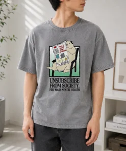 Pretty Cat Unsubscribe From Society How To Avoid Life S Problems How To Disassociate Washed T-Shirt
