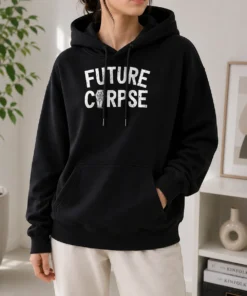 Pretty Distressed Future Corpse With Coffin Goth Hoodie
