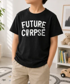Pretty Distressed Future Corpse With Coffin Goth Kids T-Shirt