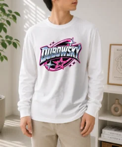 Pretty Dubowsky Chrome Metallic Star Burst Pop Art Logo Long Sleeve Shirt