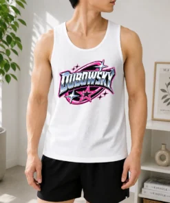 Pretty Dubowsky Chrome Metallic Star Burst Pop Art Logo Tank Top