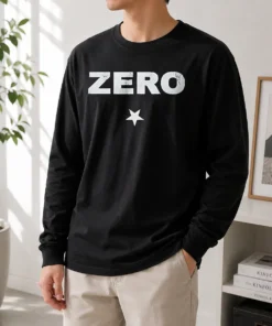 Top Distressed Zero Star Logo Smashing Pumpkins Long Sleeve Shirt