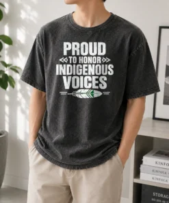 Top Nice Minimalist Indigenous Peoples Day Pride Celebration Washed T-Shirt